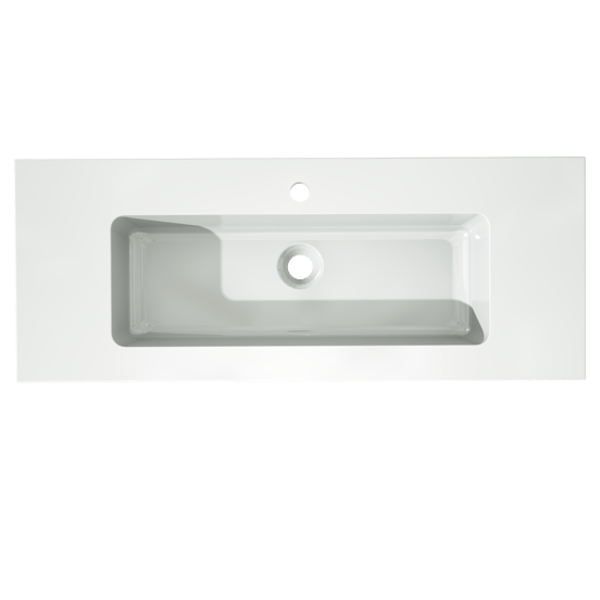 Storke Diva enkele wastafel glanzend composiet marmer 100 x 40 cm