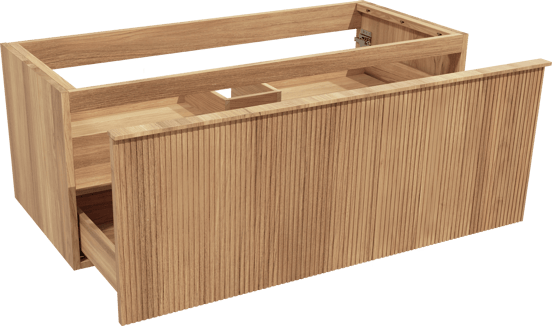 Balmani Forma zwevende wastafelonderkast 120 x 55 cm teak 2 lades vert. sym. groef