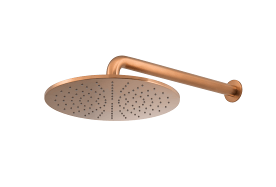 Blaufoss Smartbox Round Duschsystem: Unterputz, inkl. Thermostat-Duscharmatur, Brushed Rosegold