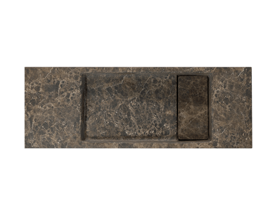 Balmani Mood Handwaschbecken: Dark Emperador Marmor, 55 x 20 cm