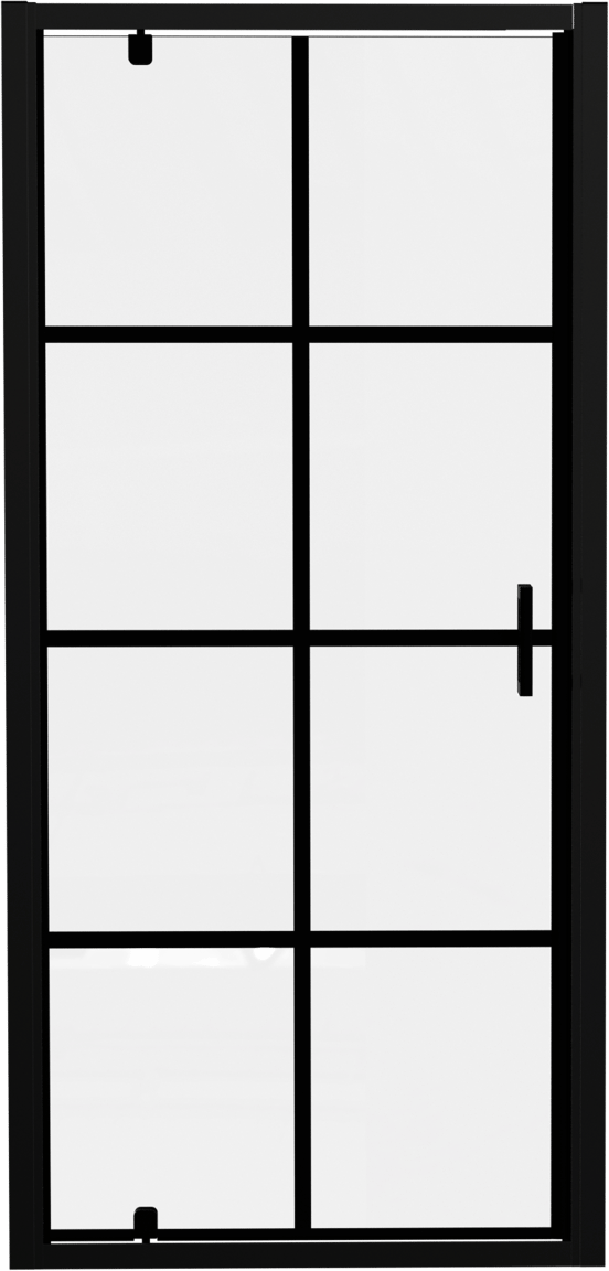 Luca Varess Vidor douche draaideur 90 x 190 cm Square glas mat zwart profiel