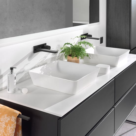 Blaufoss Sonic robinet de lavabo encastré noir mat incl élément intégré