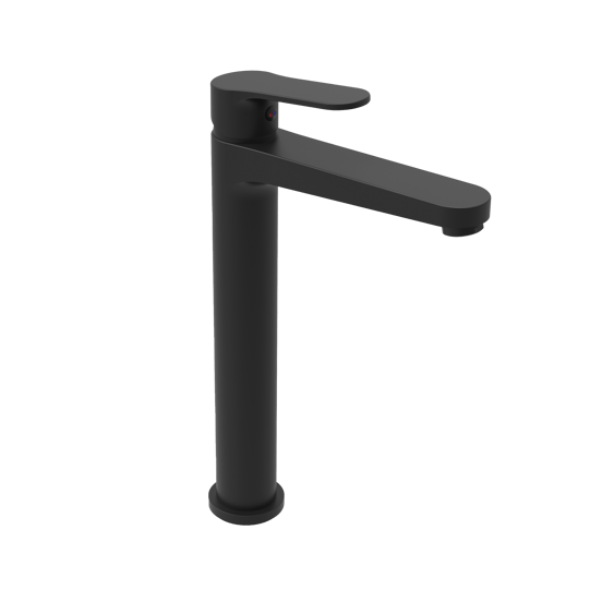 Linie Astor verhoogde wastafelkraan mat zwart