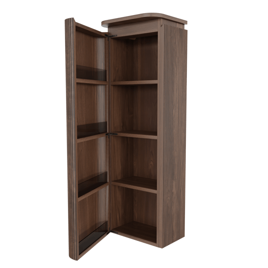 Balmani Moon Badhochschrank: Hängend, Links, amerikanischer Nussbaum, 44 x 32 x 130 cm