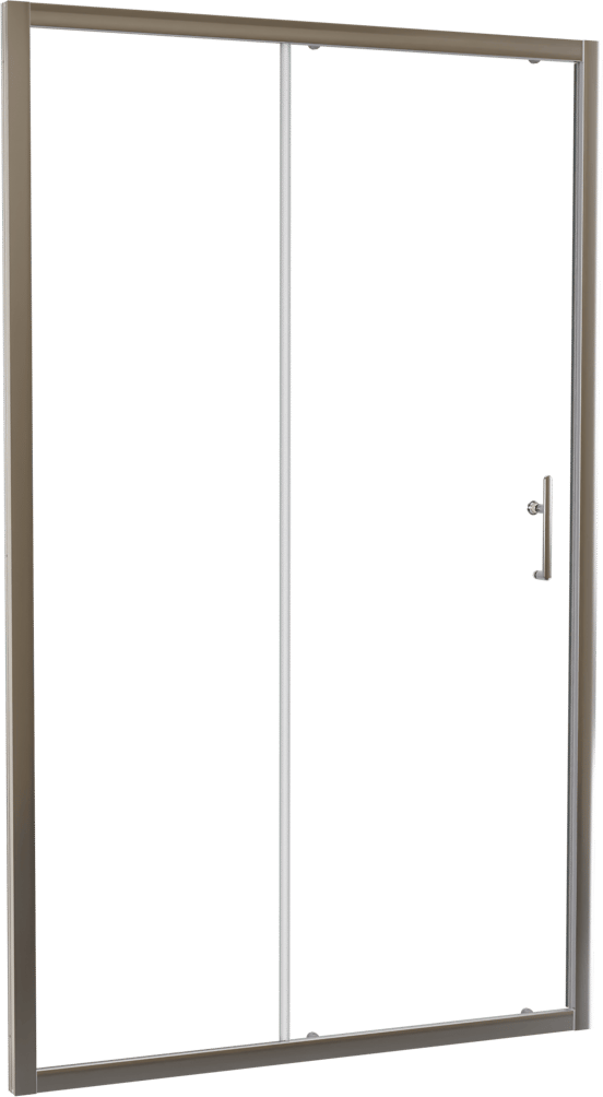 Linie Cadiz porte coulissante 120 cm x 190 cm verre transparent profil chrome brossé