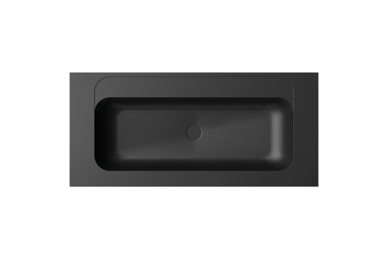 Balmani Tablo Strada plan simple pour 2 trous de robinet top solid noire matte 120 x 55 cm