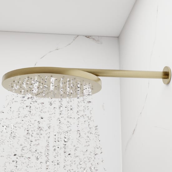 Blaufoss Nola 300 Tête de douche rond 30 cm avec support mural brushed champagne gold