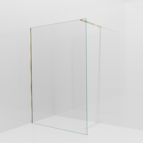 Balmani Modular douche à l'italienne: 140 x 200 cm, Verre transparent, Profil Brushed Champagne Gold