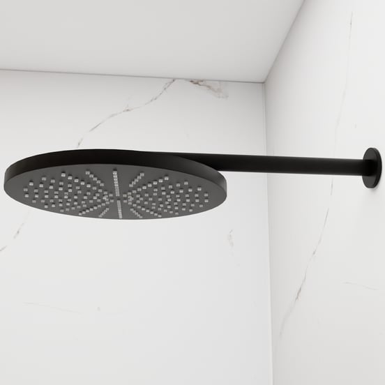 Blaufoss Nola 300 Tête de douche rond 30 cm avec support mural noir mat