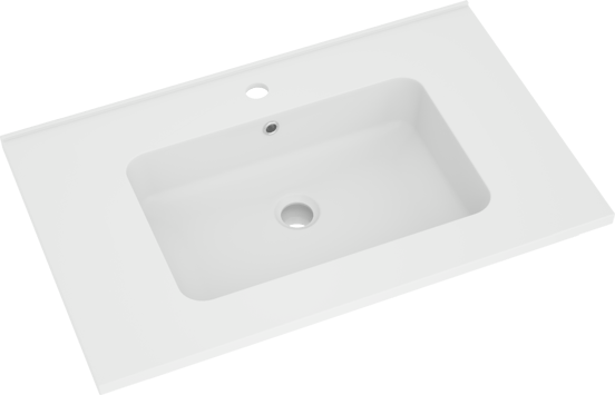 Linie Vano enkele wastafel mat composiet marmer 70 x 46 cm