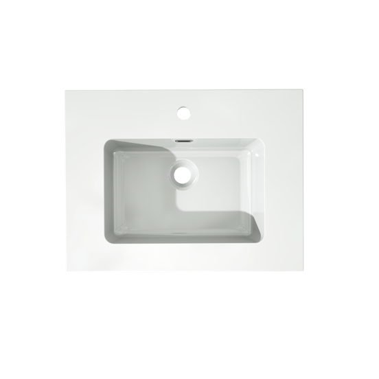 Storke Diva enkele wastafel glanzend composiet marmer 60 x 46 cm