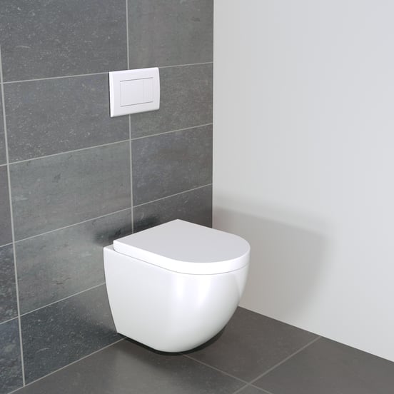 Luca Varess Livello Hänge WC: Erhöht, Weiß glänzend, spülrandlos