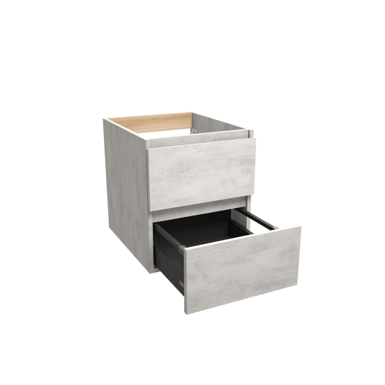 Balmani Lucida zwevende wastafelonderkast 45 x 55 cm beton zilvergrijs 2 lades