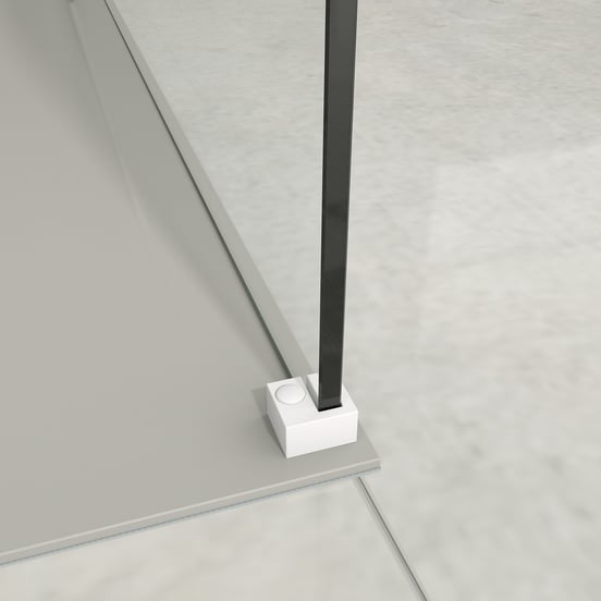 Balmani Modular inloopdouche 160 x 200 cm helder glas mat wit profiel