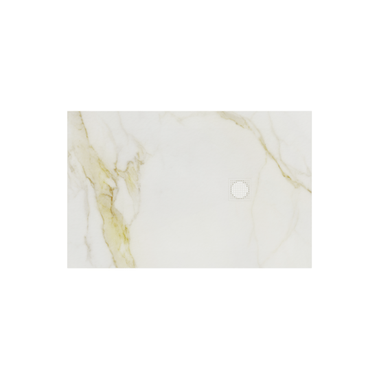Balmani Impress receveur de douche 140 x 90 cm composite aspect marbre blanc structure rock