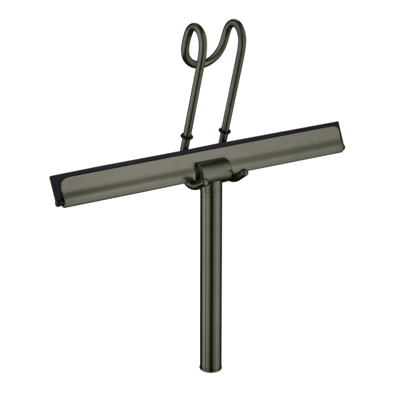 Blaufoss douchewisser Brushed GunMetal met ophangsysteem over douchewand