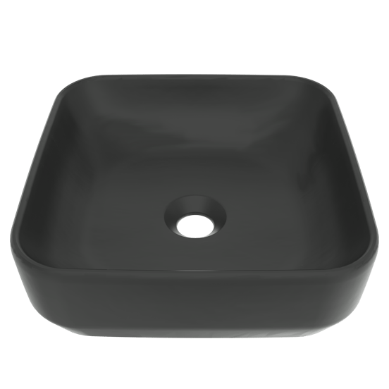 Luca Varess Messina Aufsatzwaschbecken: Schwarz Matte Keramik, quadratisch, 36 x 36 cm