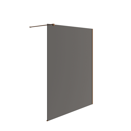 Balmani Modular Walk-In Dusche: 160 x 200 cm, Bronzeglas, Roségold Profil, gebürstet