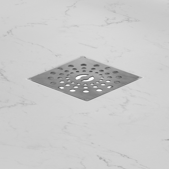 Linie Lido douchebak 140 x 90 cm composietmarmer witte marmer look leisteenstructuur