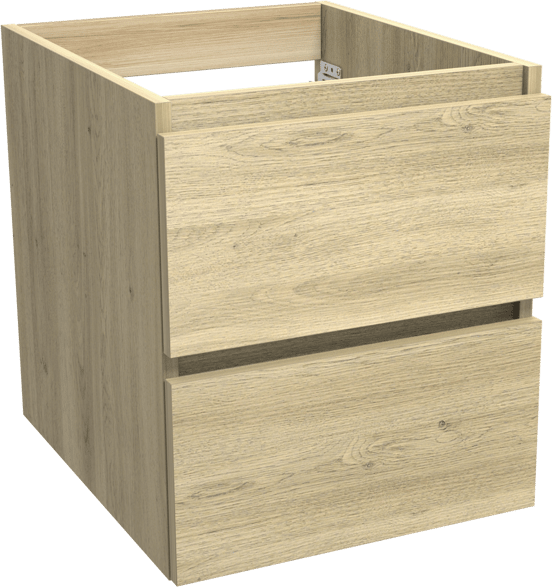 Balmani Lucida hängender Waschbeckenunterschrank: 45 x 55 cm, Eiche verwittert, 2 Schubladen