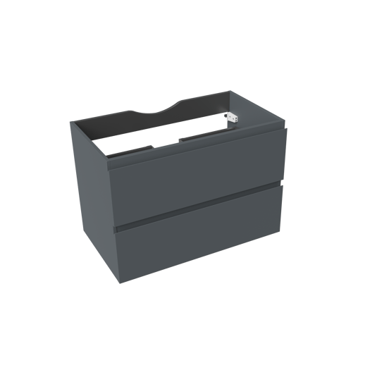 Linie Lado meuble sous-lavabo suspendu 80 x 46 cm bleu anthracite 2 tiroirs