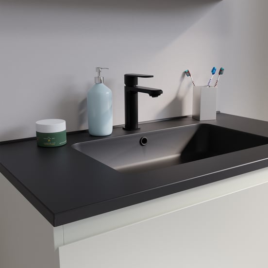 Linie Rosa robinet de lavabo standard noir mat