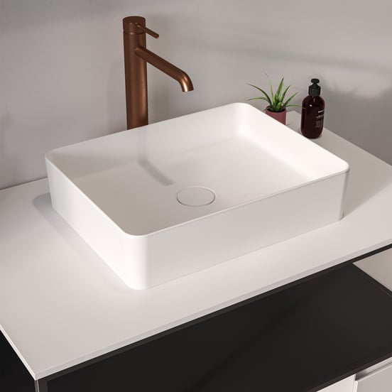 Blaufoss Round verhoogde wastafelkraan Brushed Rosegold