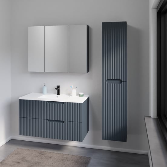 Linie Montro armoire de toilette 120 x 75 cm bleu anthracite