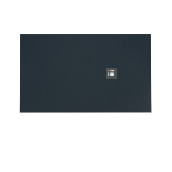 Balmani Vega douchebak 150 x 90 cm composietmarmer grafietgrijs leisteenstructuur