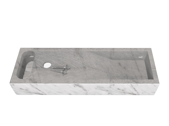 Balmani Mood Handwaschbecken: Carrara-Marmor, 65 x 20 cm