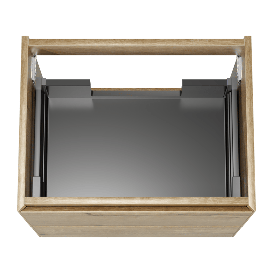 Balmani Mitra Compact hängendes möbelstück Waschtischunterschränke 60 x 46 cm raue eiche 2 Schubladen