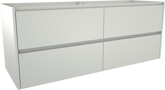 Storke Seda zwevend wastafelonderkast 150 x 52 cm mat wit 4 lades