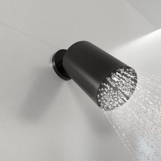 Blaufoss Luxor 90 Tête de douche rond 14 x 9 cm avec support mural noir mat