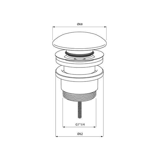 Balmani Click Curved Ablaufventil, verriegelbar, Dark Emperador