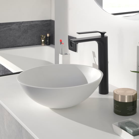 Storke Ronda vasque à poser mat Solid Surface rond Ø 36 cm