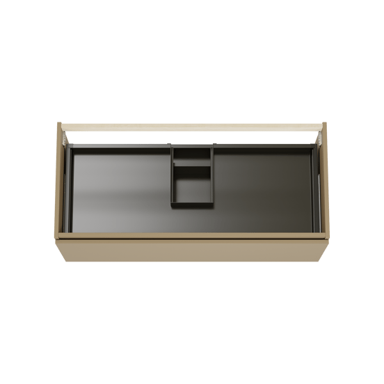 Balmani Sfera hängender Waschbeckenunterschrank: 120 x 55 cm, Dune, 2 Schubladen