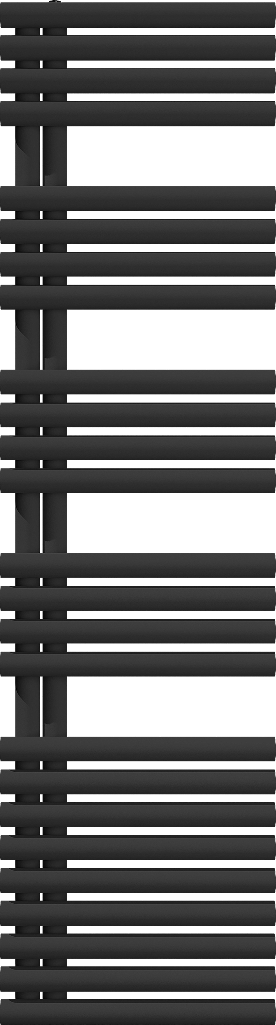 Vipera Avila enkele handdoekradiator 50 x 187 cm centrale verwarming mat zwart middenaansluiting 1204W