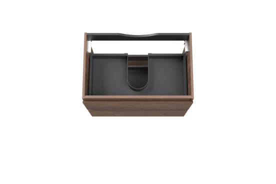 Linie Lado zwevende wastafelonderkast 70 x 46 cm bruine eik 2 lades