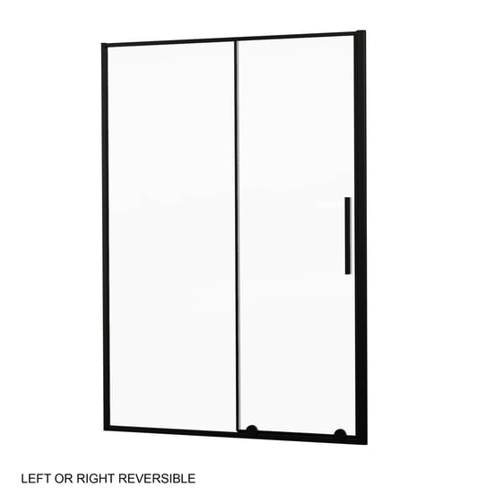 Luca Varess Morano douchecabine met schuifdeur en vaste zijwand 140 x 70 cm helder glas mat zwart profiel - deur