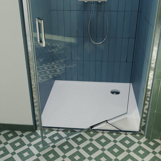 Luca Varess Vidor In douche draaideur 80 cm x 190 cm Helder glas glanzend chroom profiel