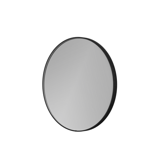 Balmani Secret Black rond badkamerspiegel zwart Ø 80 cm met spiegelverlichting en anti-damp