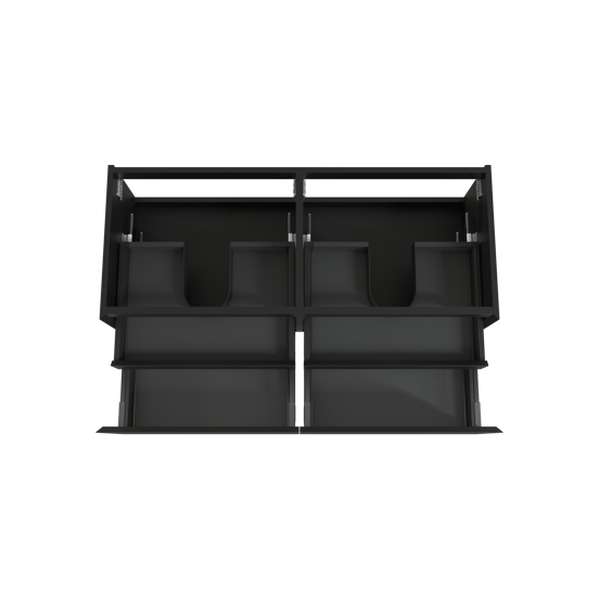 Balmani Idra zwevende wastafelonderkast 135 x 55 cm mat zwart 4 lades
