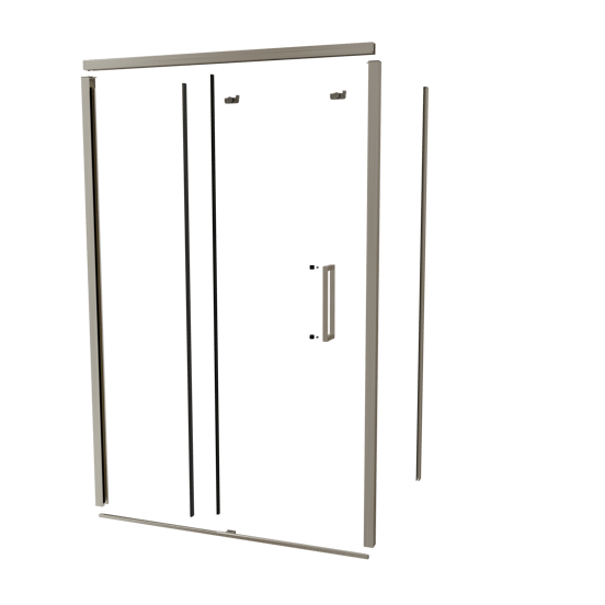 Balmani Senses Design 140 cm links douchecabine met schuifdeur profielenset brushed coolmetal