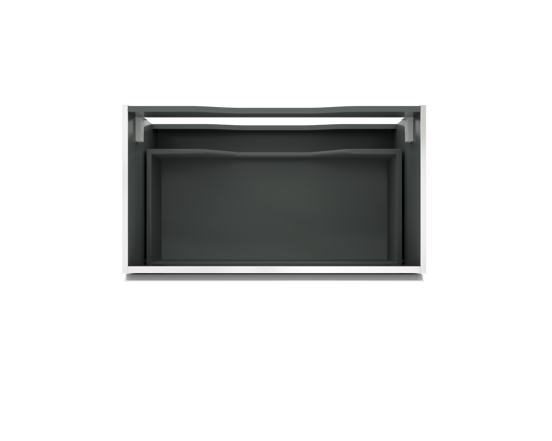 Linie Lado hängender Waschbeckenunterschrank: 80 x 46 cm, Weiß Glänzend, 1 Schublade