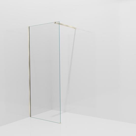 Balmani Modular douche à l'italienne: 90 x 200 cm, Verre transparent, avec coating, Profil Brushed Champagne Gold