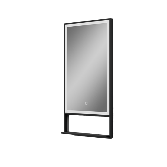 Luca Varess Bridge miroir rectangulaire noir lumineux et anti-buée 45 x 85 cm