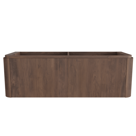 Balmani Moon meuble sous-lavabo suspendu 160 x 55 cm noyer Américain 2 tiroirs Nervure sym. vert.