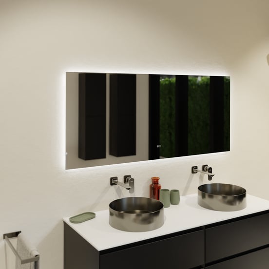 Balmani Giro Touch miroir rectangulaire lumineux et anti-buée 150 x 65 cm
