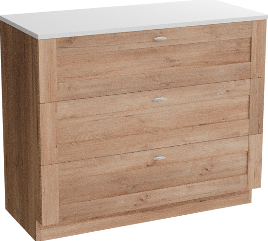 Linie Classo meuble salle de bains à poser 100 x 46 cm chêne naturel avec Lado tablette simple ou double en marbre composite blanc mat