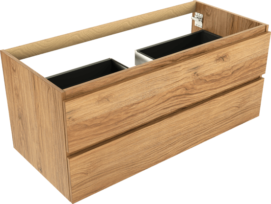 Balmani Lucida zwevende wastafelonderkast 120 x 55 cm teak 2 lades